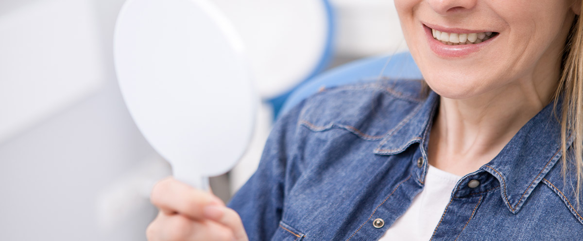 Happy dental implant patient Happy dental implant patient